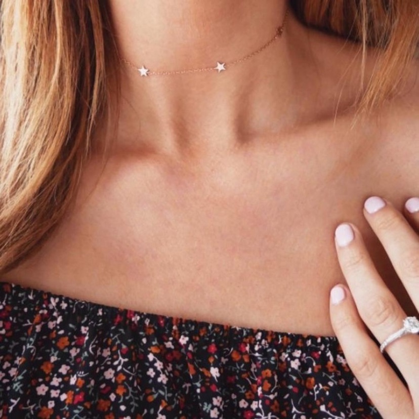 Nwt Dainty Gold Stars Choker Necklace 18$